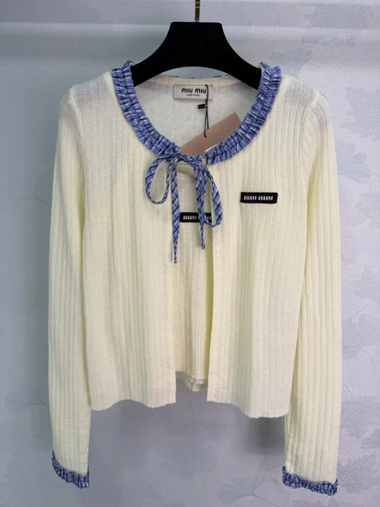Ruffled Knit Cardigan