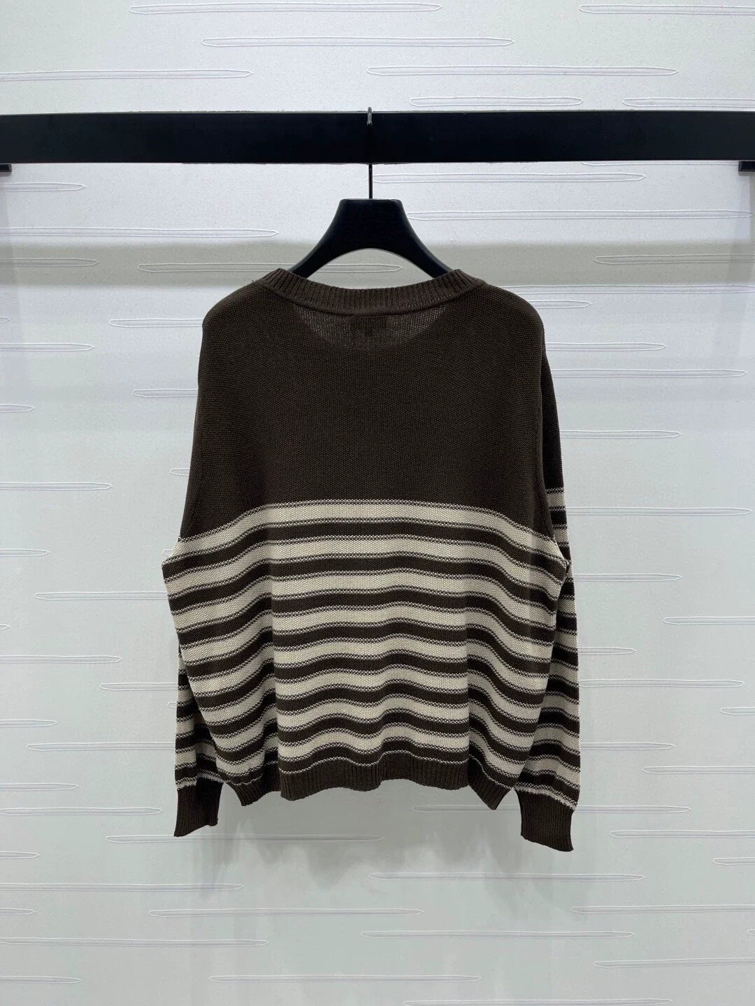 Striped pullover long sleeved sweater