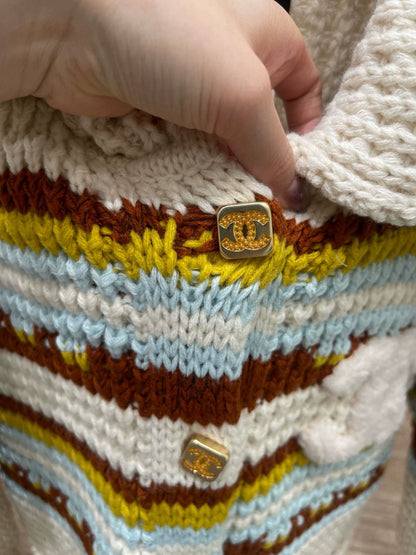 Vintage striped knitted cardigan