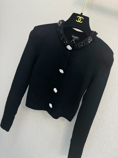 Black knitted cardigan