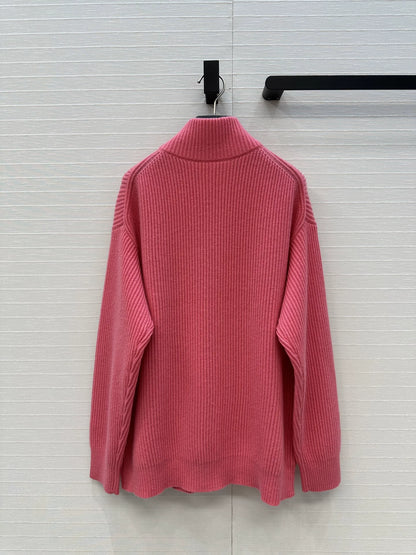 25fw new cashmere knitted zipper jacket