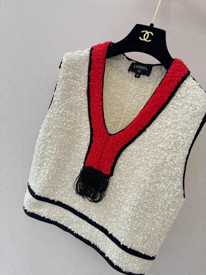 26ss V-neck knitted vest