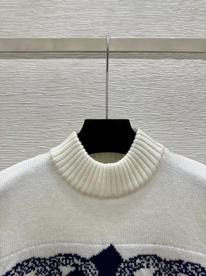 Color blocked knitted pullover sweater