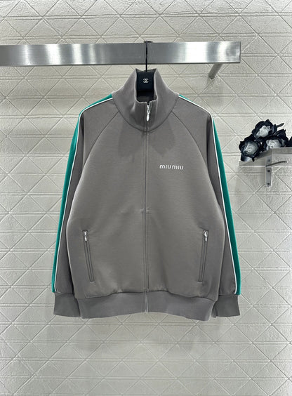 Stand-up collar woven casual jacket
