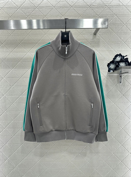 Stand-up collar woven casual jacket