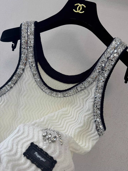 Sequined Knit Vest