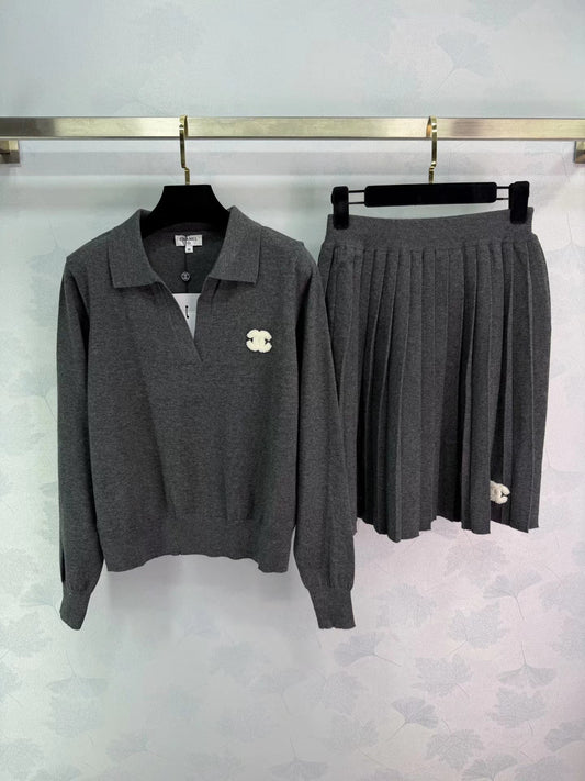 Preppy Style Knit Set