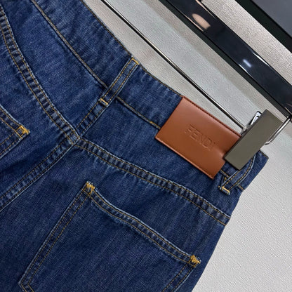 Fendi/26New ArrivalPaneled Straight-Leg Denim Trousers