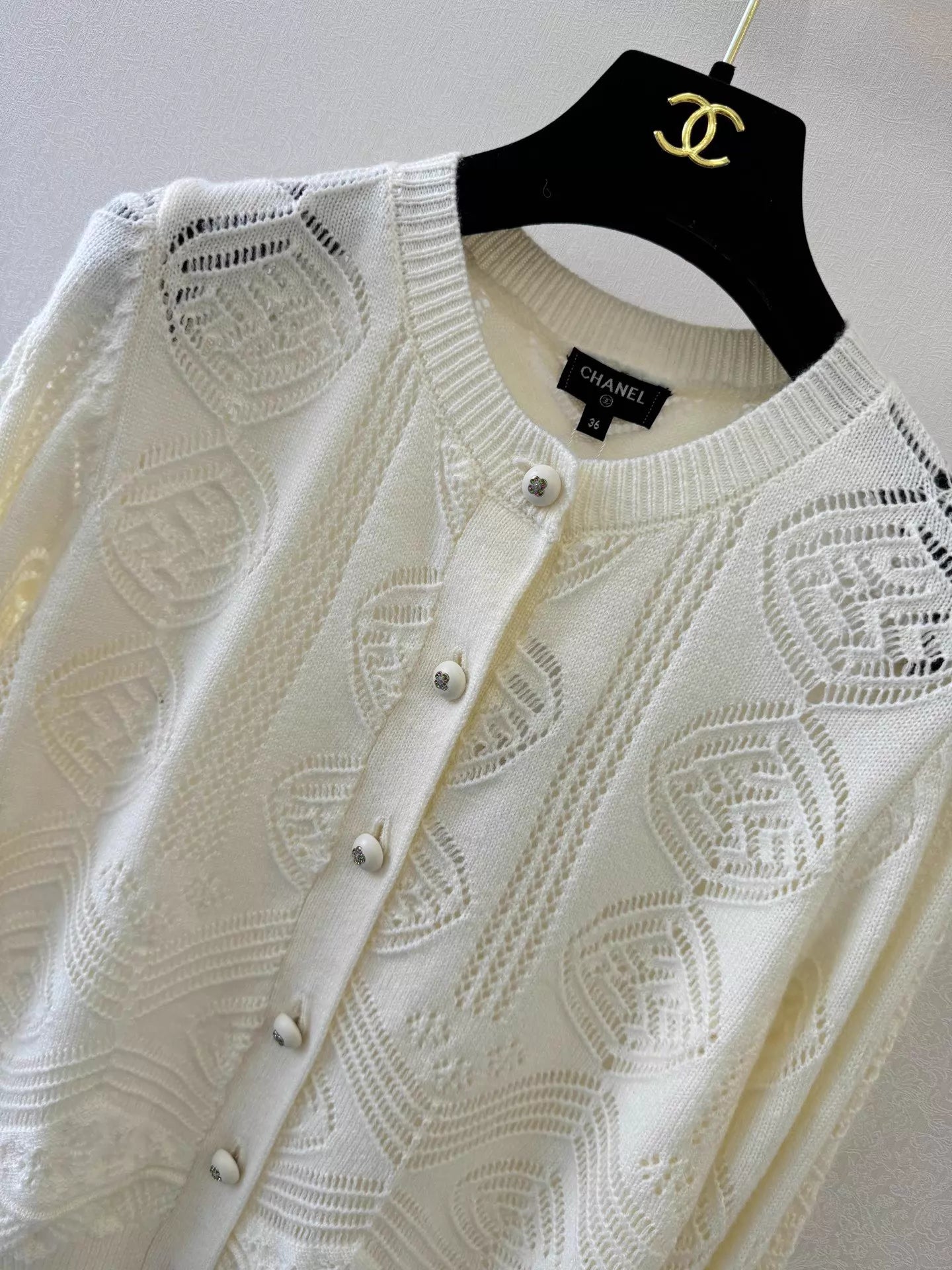 Openwork Wool Cardigan