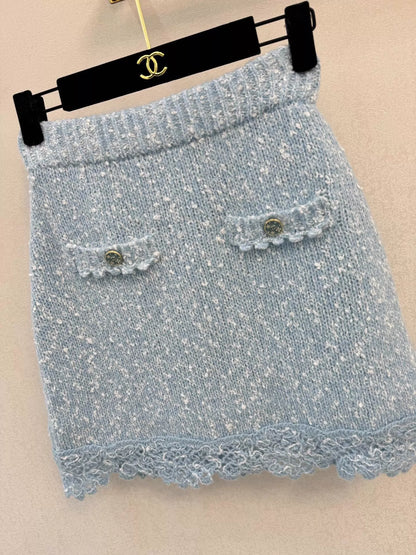 Tweed Knit Midi Skirt