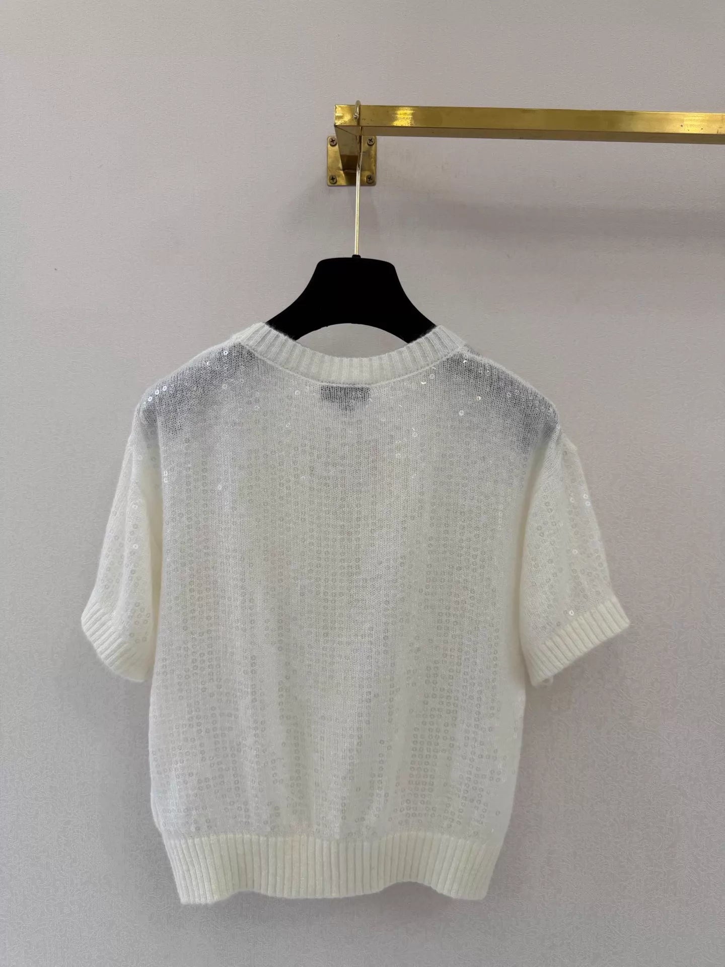 26ss Sequin Mohair Knit Short Sleeve