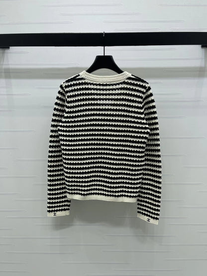 Striped V-neck Cardigan