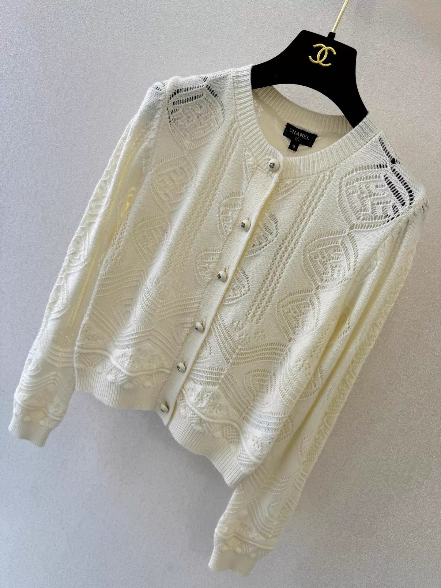 Openwork Wool Cardigan