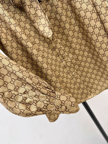 26ss Letter print ribbon shirt