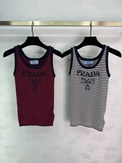 Striped Knit Vest