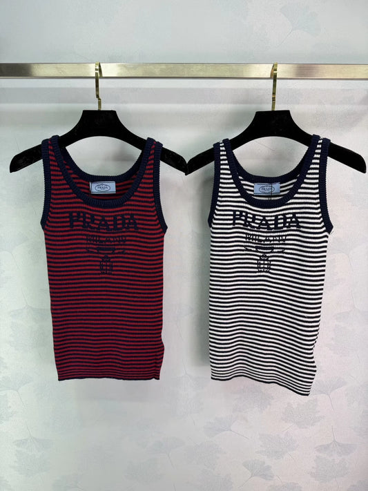 Striped Knit Vest