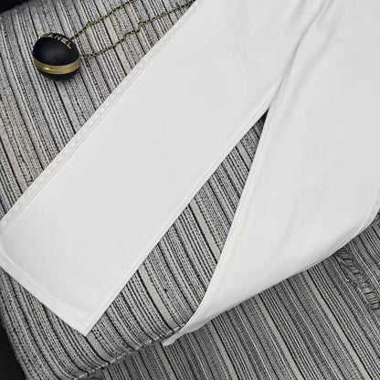 Embroidered straight-leg jeans