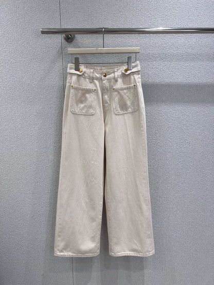 Double Pocket Straight Leg Jeans