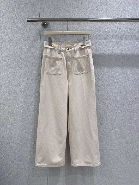 Double Pocket Straight Leg Jeans