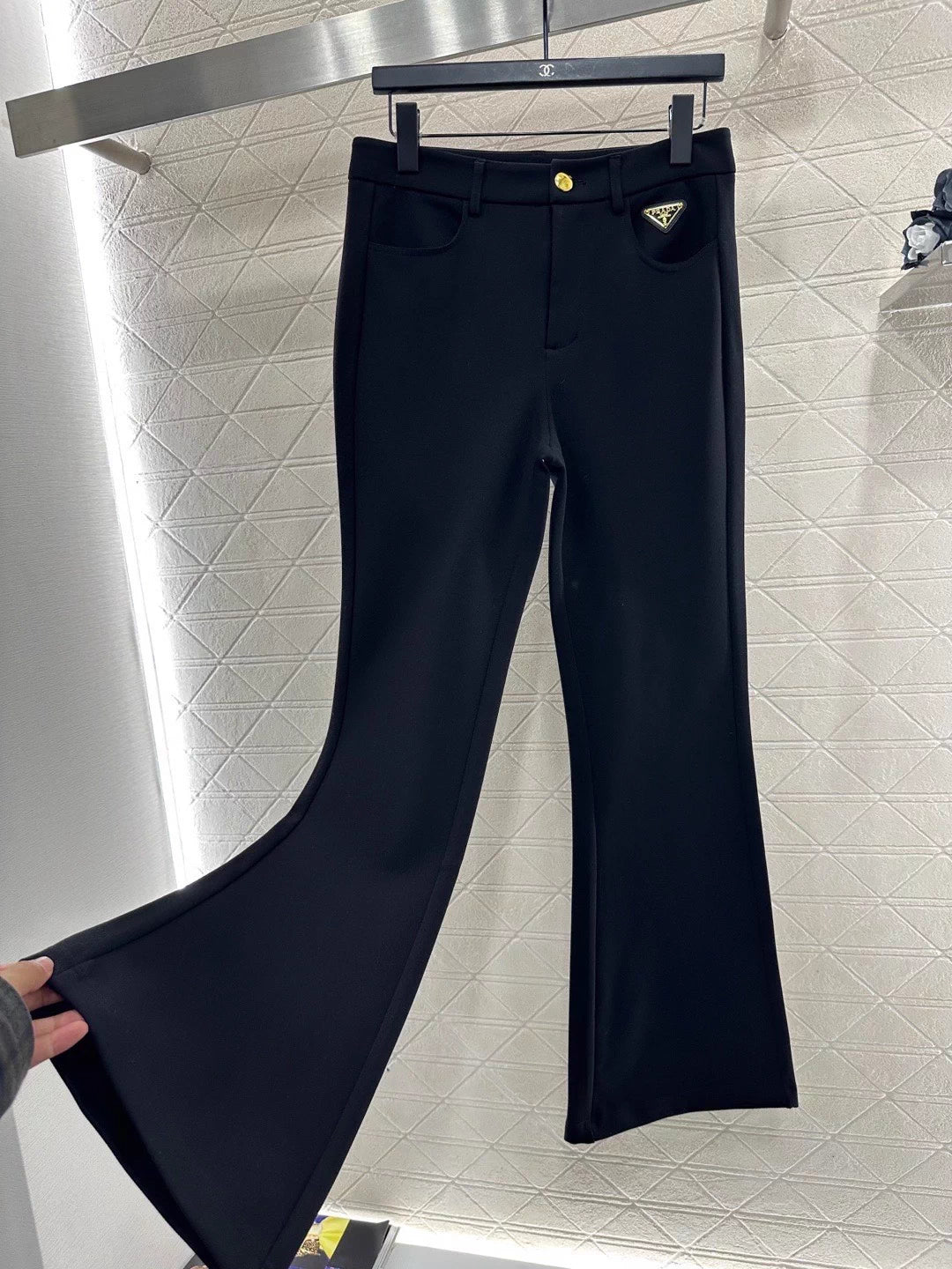 Slightly Flared Slim Fit Trousers