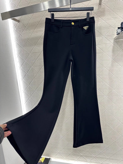 Slightly Flared Slim Fit Trousers