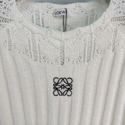 Openwork Knit Long-Sleeve Top