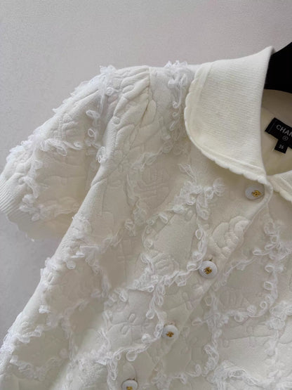 26ss Peter Pan collar knitted short sleeve