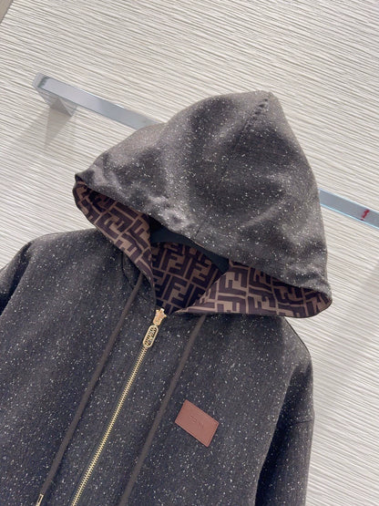 26New Reversible Long-Sleeve Hooded Zip-Up Jacket