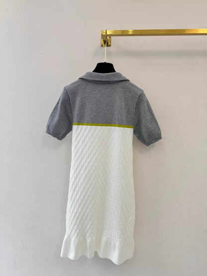 26ss Color-blocked knit dress