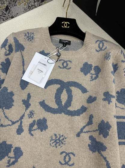 Jacquard Crew Neck Sweater