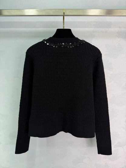 Sequined Knit Cardigan