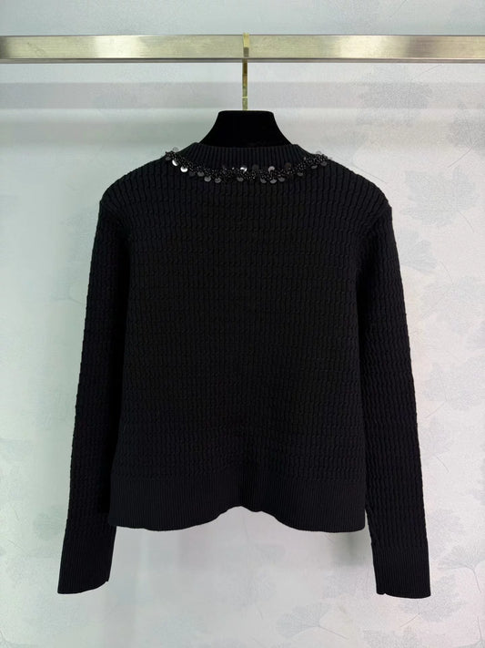 Sequined Knit Cardigan