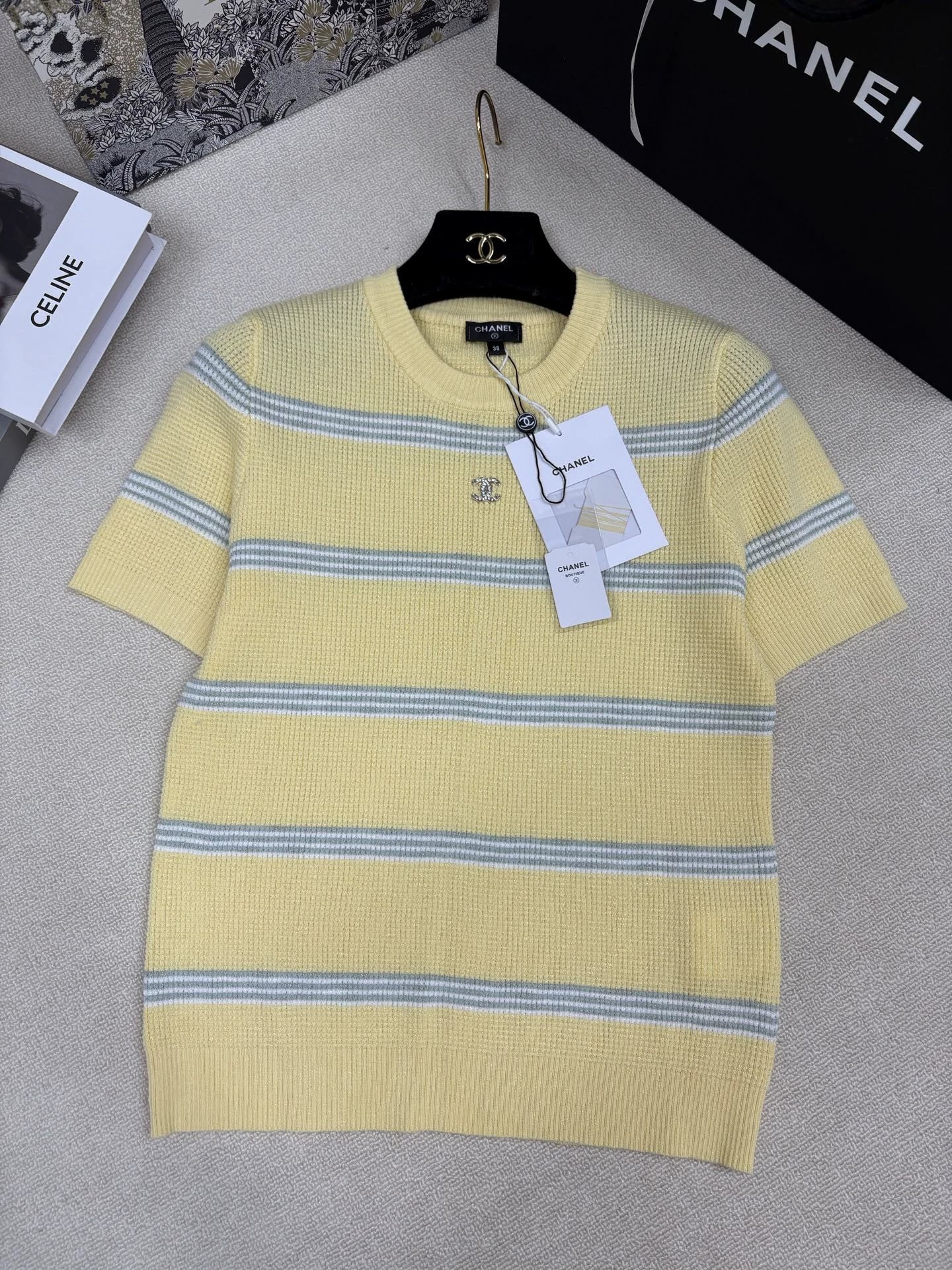 26ss Striped logo T-shirt