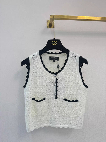 26ss Color-blocked Knitted Vest