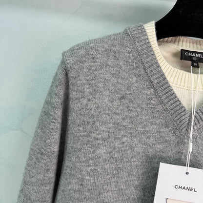 Layered V-neck sweater