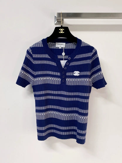 26ss Striped knitted T-shirt