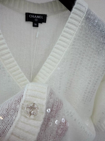 26ss Sequin Mohair Knit Short Sleeve
