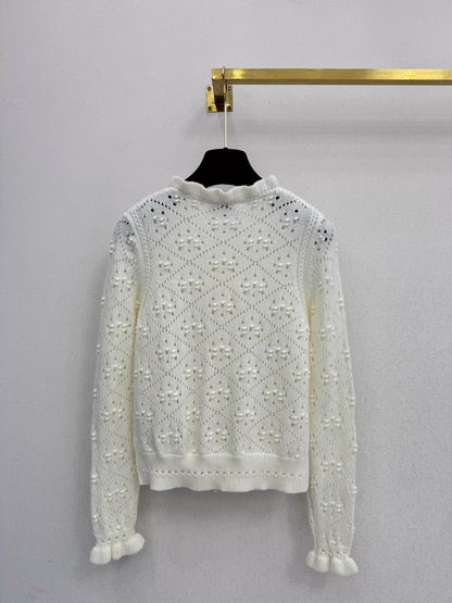 26ss Hollow-out Alpaca Wool Cardigan