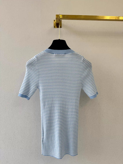 26ss Striped Knit Short-Sleeve T-Shirt