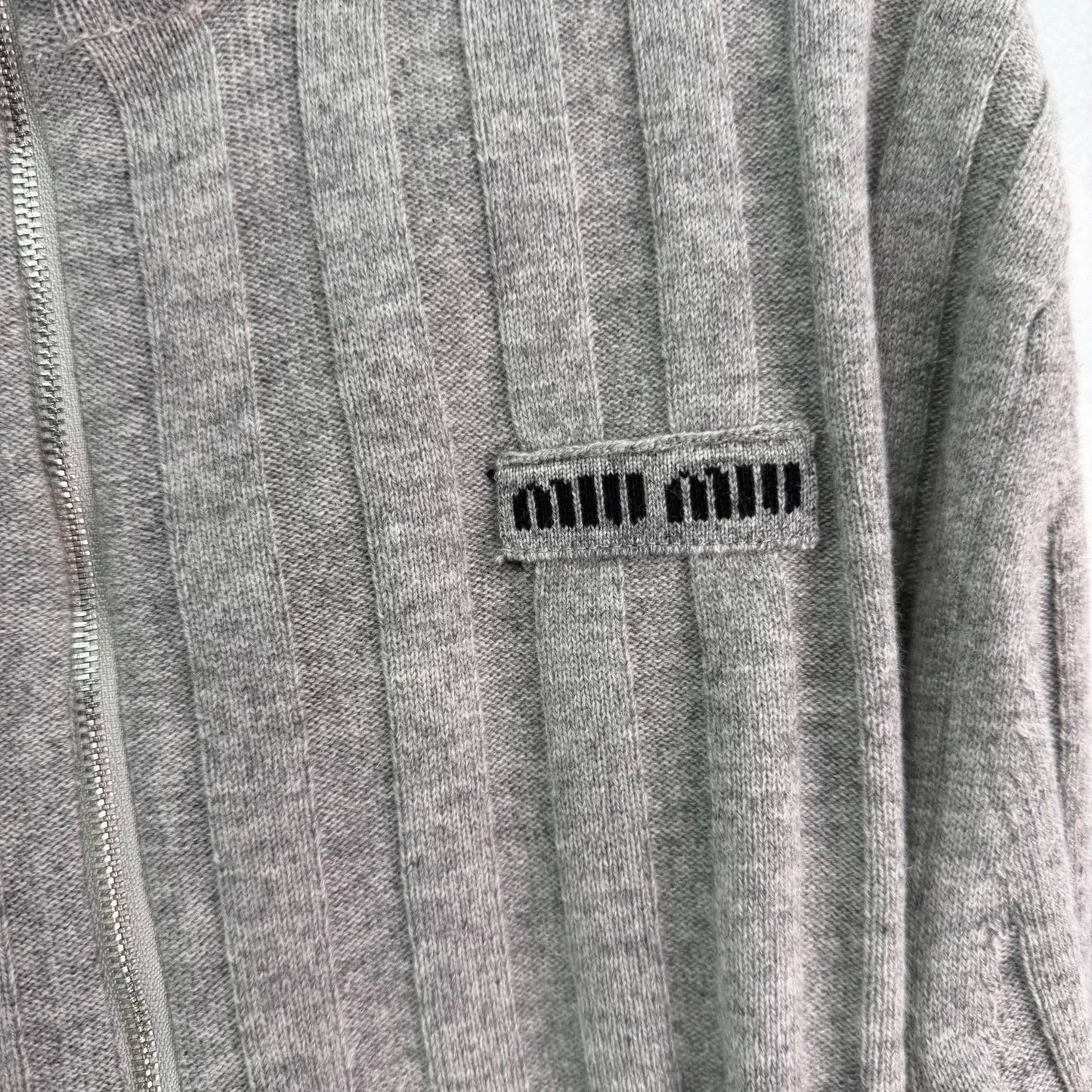 Grey knit cardigan