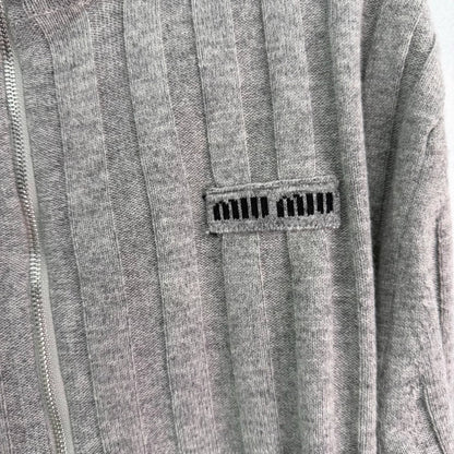 Grey knit cardigan