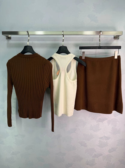 MiuMiu/26 Early Autumn New Knit Three-Piece Set