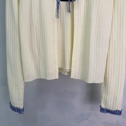 Ruffled Knit Cardigan