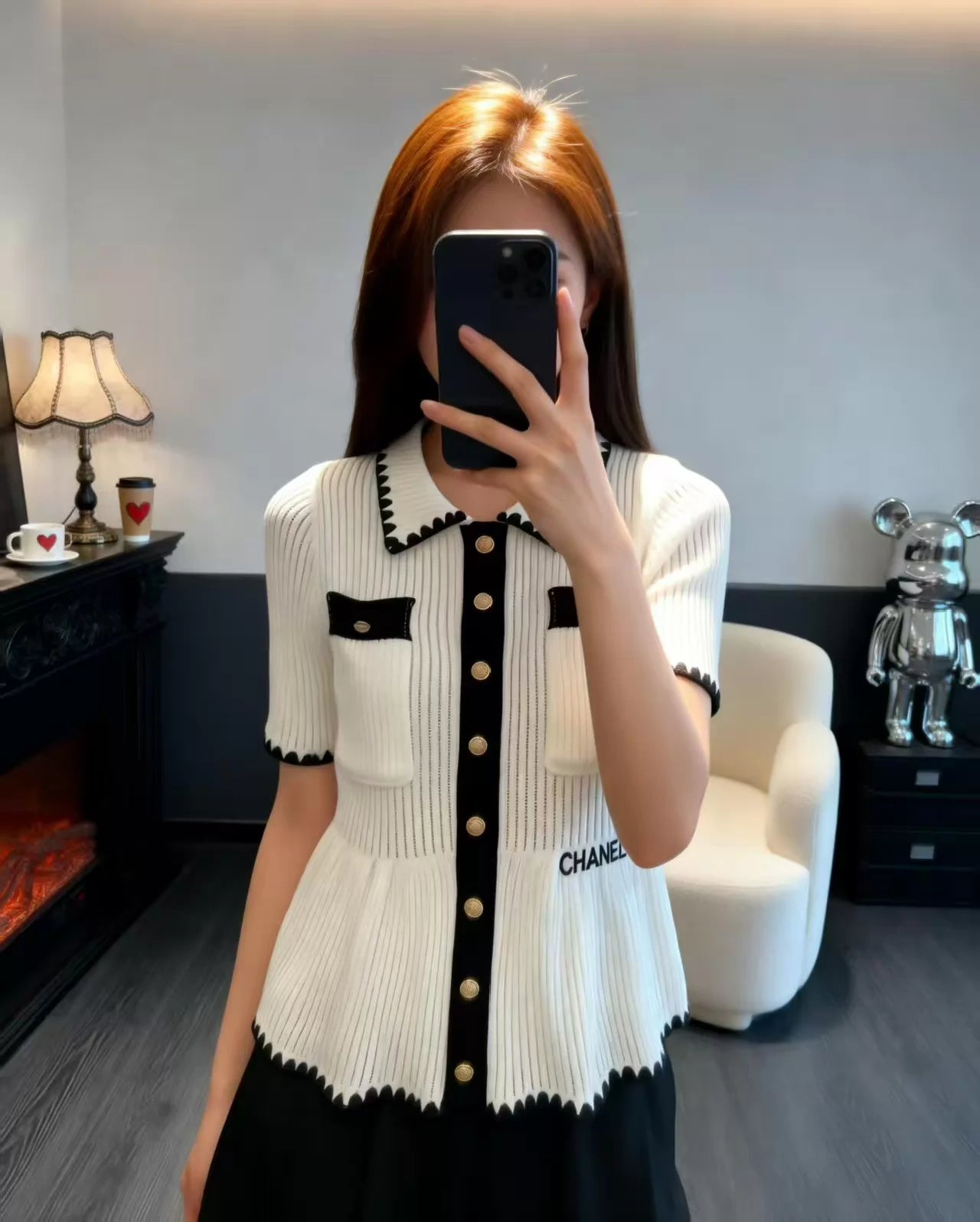 26ss Knitted Short-Sleeve Cardigan
