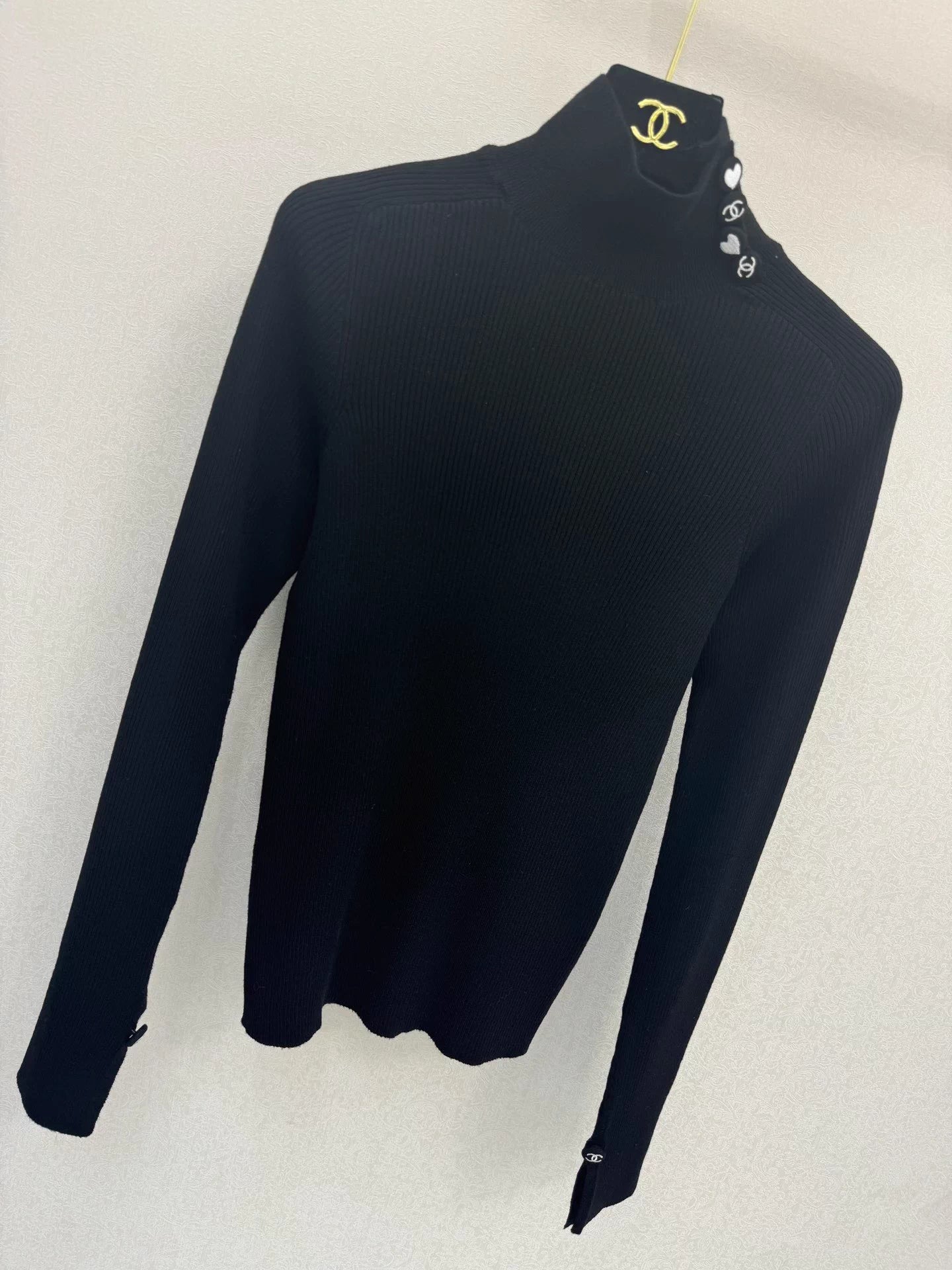 High-neck knit base layer top