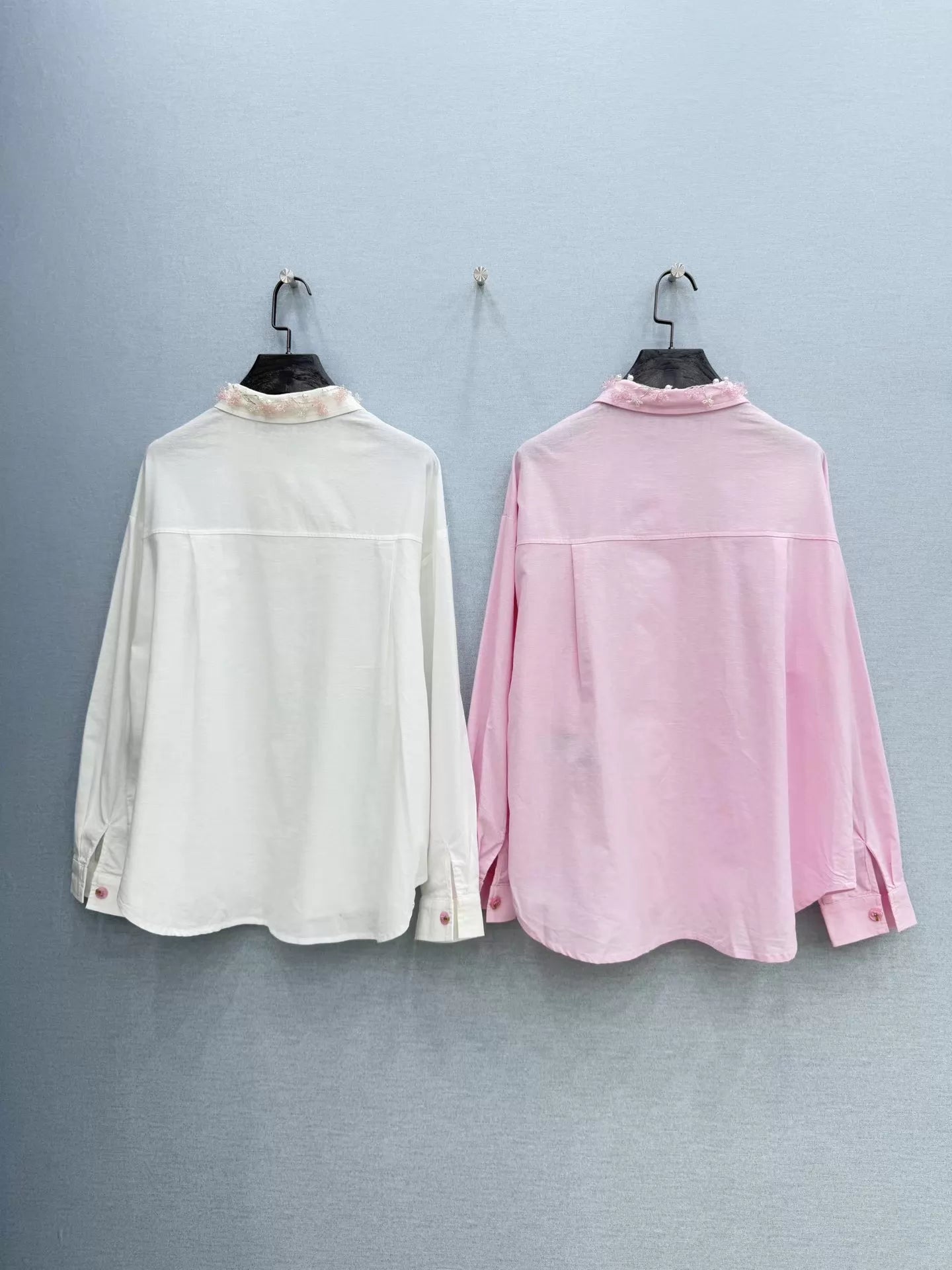 26ss Beaded cotton-linen shirt
