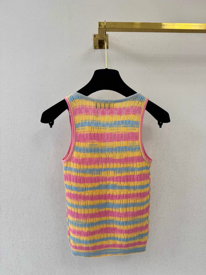 26ss Colorful Striped Knit Vest