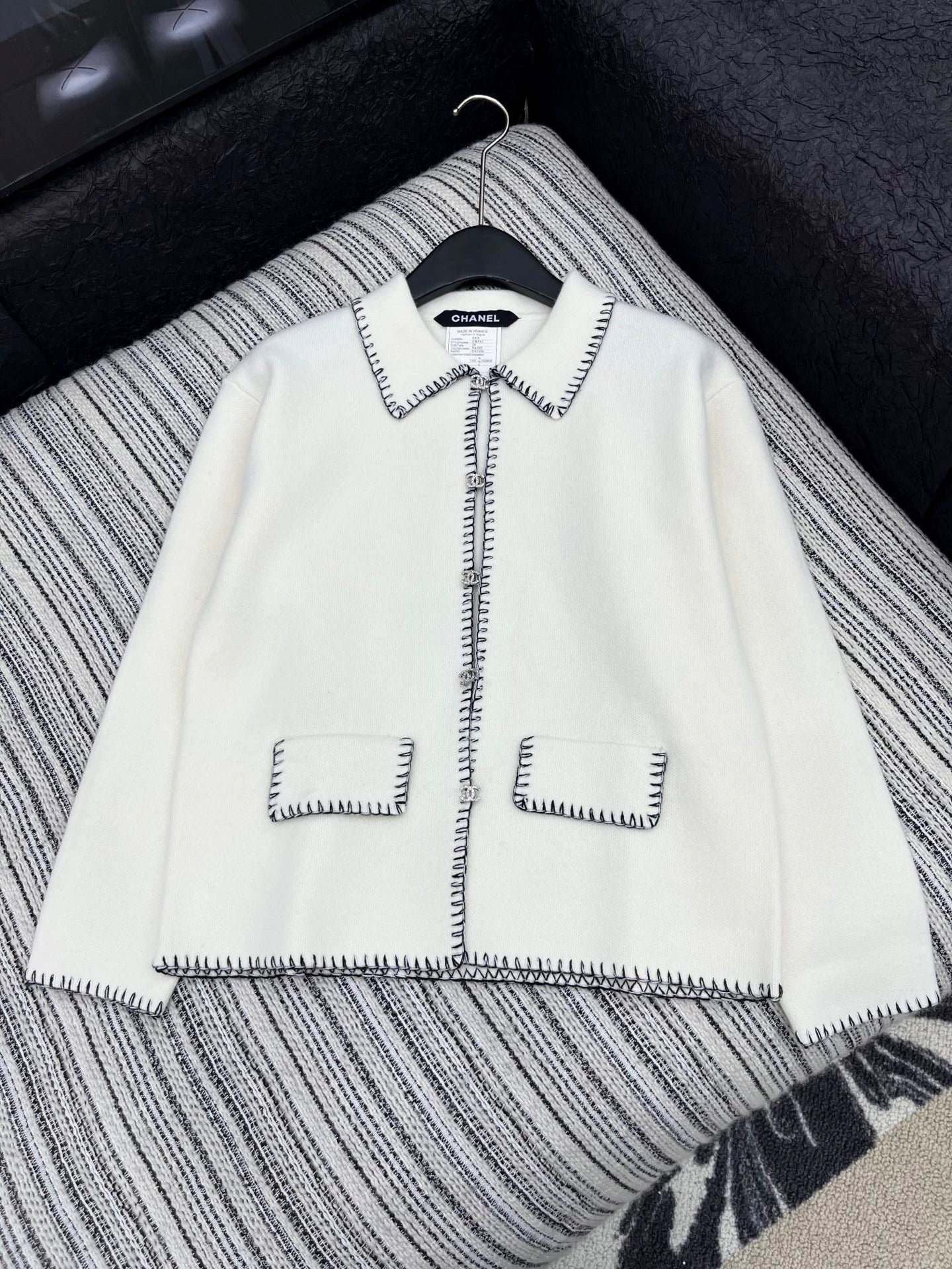 25fw Color blocking hook edge lapel jacket