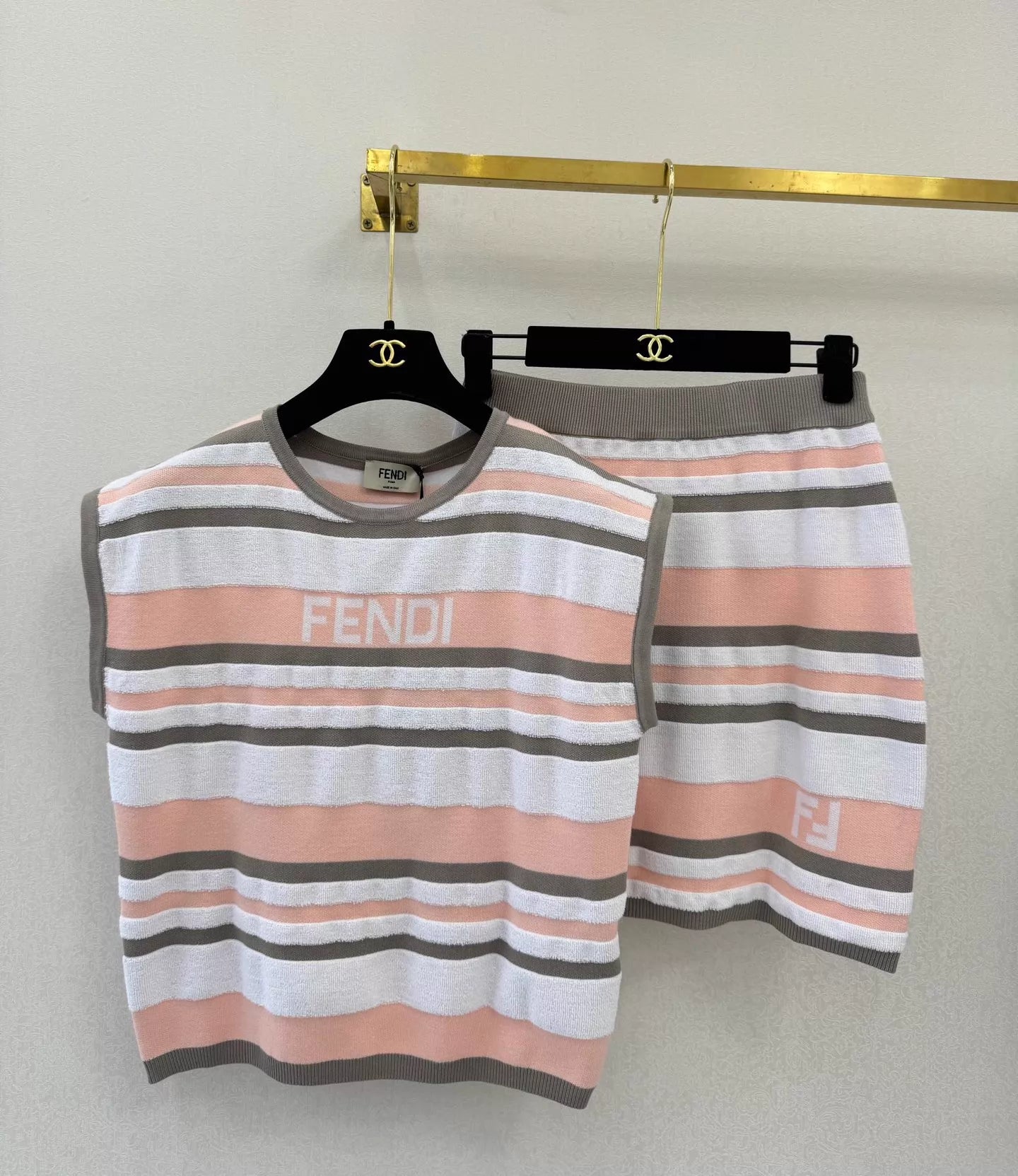 26ss Striped Knit Set