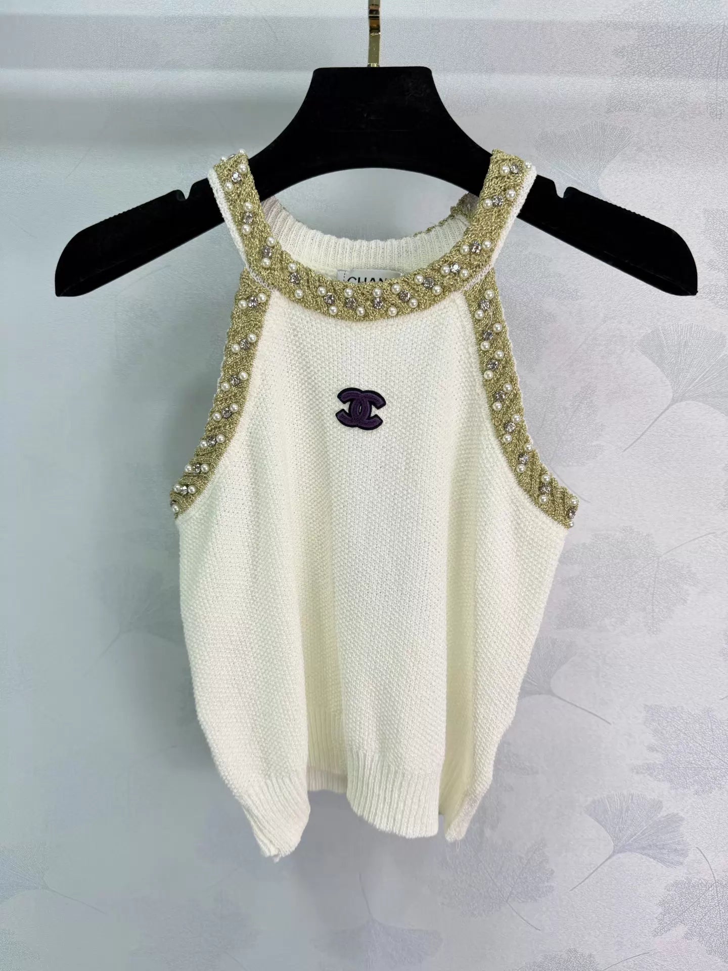 26ss Rhinestone Knit Vest